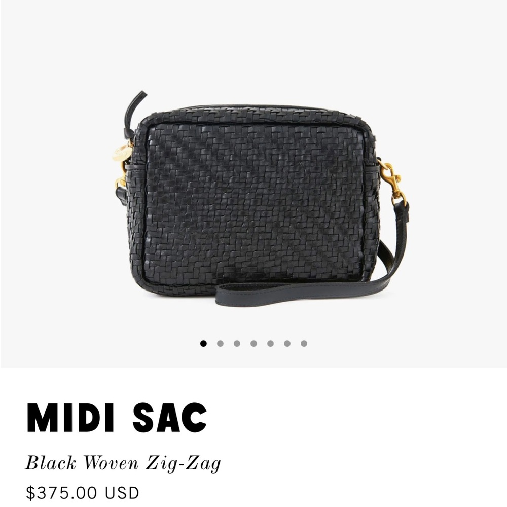 Clare V Black Woven midi sac Crossbody Bag